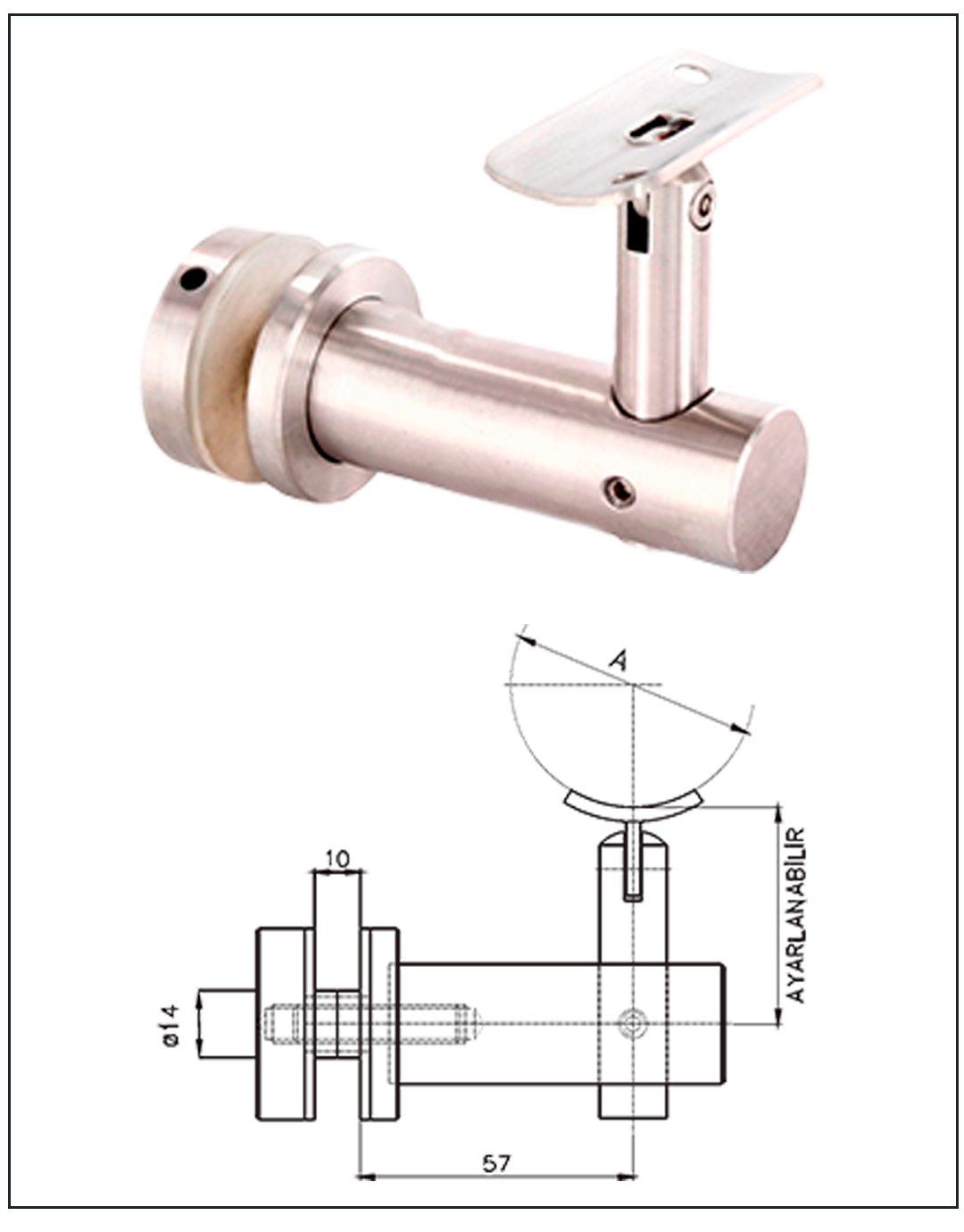 Держатель пристенный CTK015