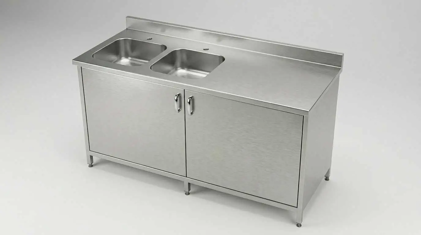 Under-sink stainless steel cabinet AISI 304
