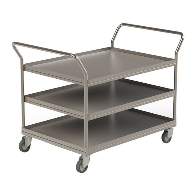 Stainless steel trolley with three shelves and handles 700*500*850