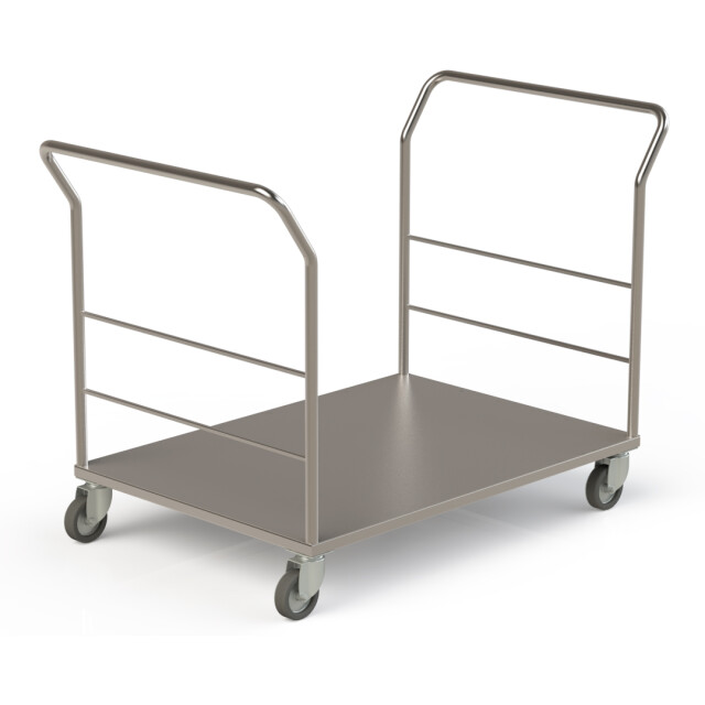 Stainless steel trolley with one shelf and handles 700*400*850
