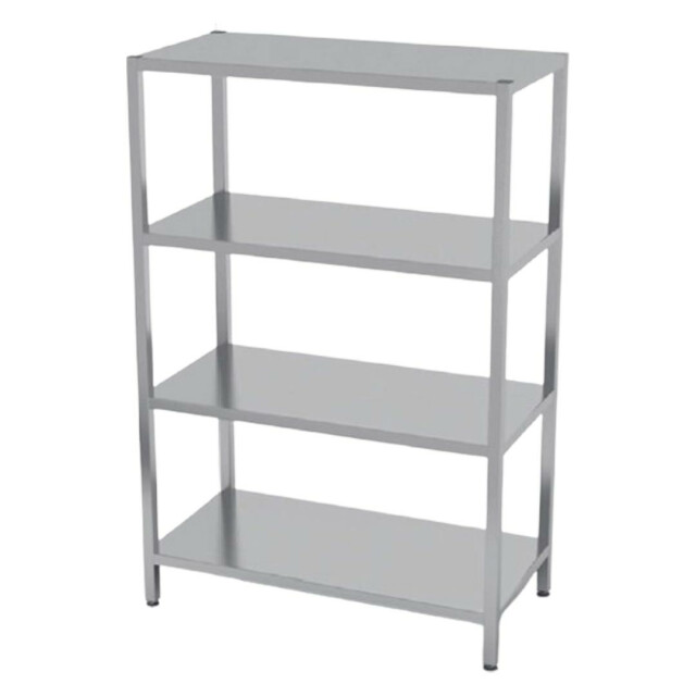 Stainless steel Storage Rack with 4 solid shelves 1300*500*1800