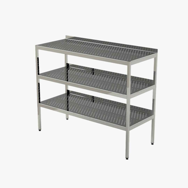 Raft din inox cu 3 polite perforate 1300*700*1800