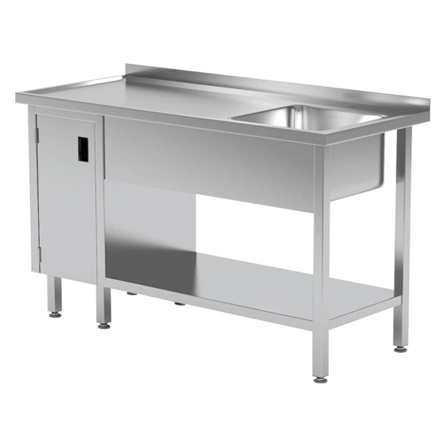 Masa dulap cu cuva ambutisata - polita plata si dulap 1300x700x850