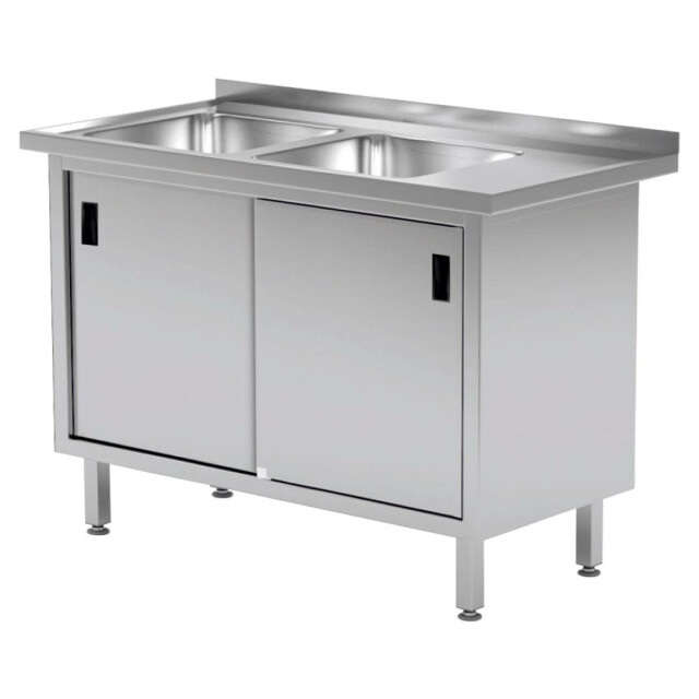 Masa dulap cu 2 cuve ambutisata si 2 usi batante 1900x600x850