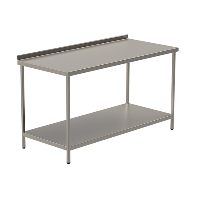 Стол из нержавеющей стали с нижней полкой из стали 2000*600*850